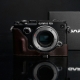 GARIZ HALF CASE- In Pelle Marrone Per Olympus PEN- F