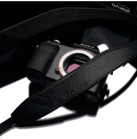 GARIZ TRACOLLA PER FOTOCAMERA IN PELLE NERA MOD AT-DSLABK