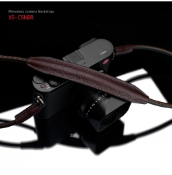 GARIZ TRACOLLA IN PELLE NERA con cuciture rosse PER FOTOCAMERE MIRRORLESS E COMPATTE
